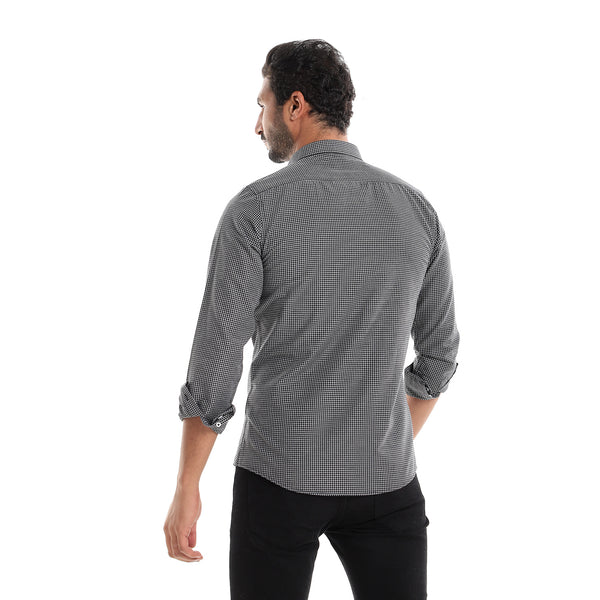 Tiny_Plaids_Black_&_White_Turn_Down_Collar_Shirt