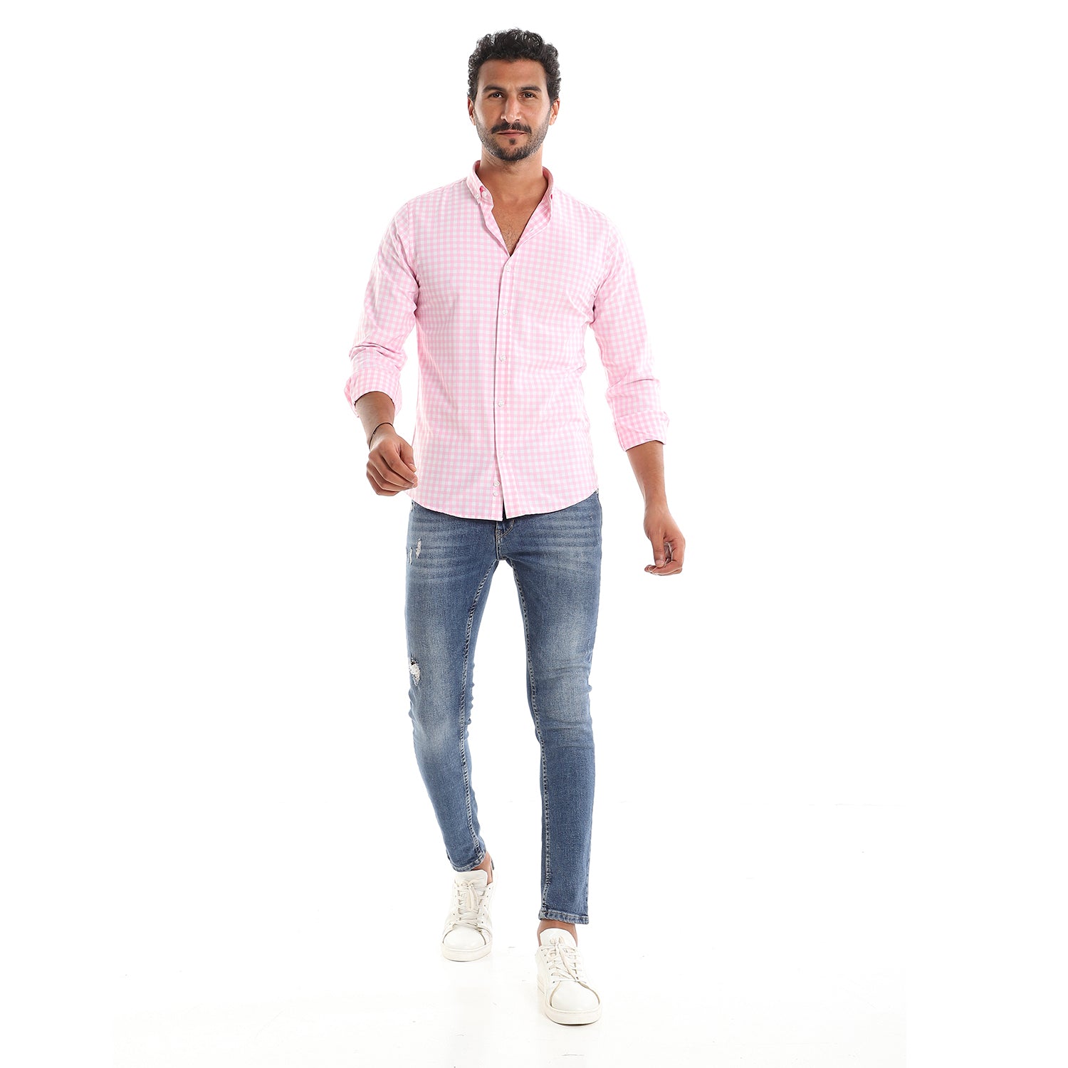 Andoraeg fully_buttoned_gingham_shirt_-_rose_-_white – Andora
