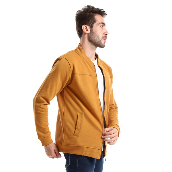 Camel Casual Jacket With Side Pockets