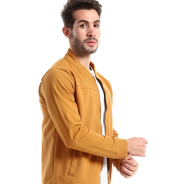 Camel Casual Jacket With Side Pockets