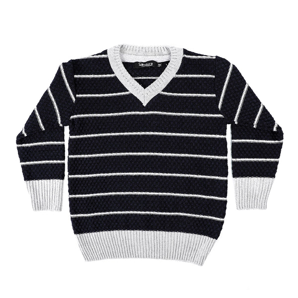 Striped_V_Neck_Pullover_-_Navy_Blue