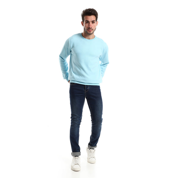 Regular Fit Coziness Sky Blue Sweatshirt