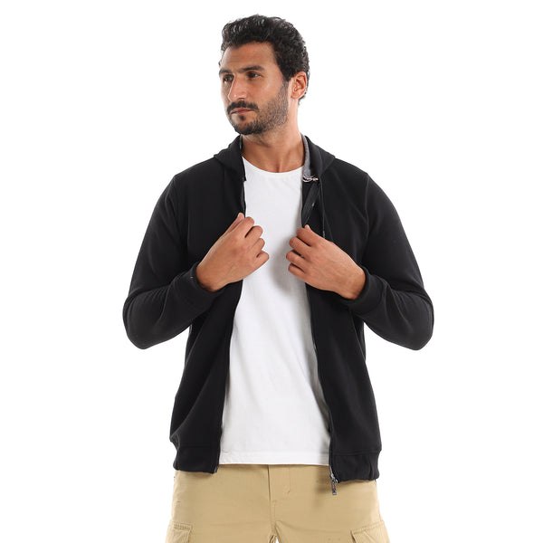 Plain_Black_Full_Front_Zipper_Closure_Sweatshirt