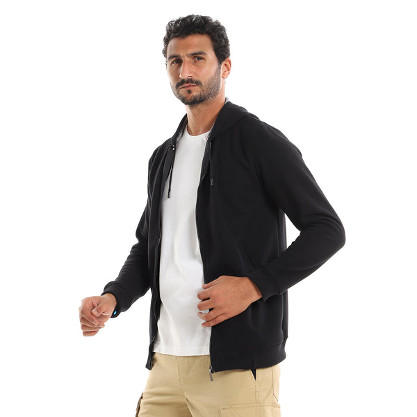 Plain_Black_Full_Front_Zipper_Closure_Sweatshirt