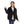 Load image into Gallery viewer, Notched Collar Snap Buttons Closure Full Black Fur &amp; Polyester Jacket
