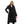 Load image into Gallery viewer, Notched Lapel Polyester &amp; Gogh Long Coat - Black
