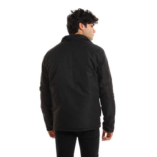 Detachable Hood Double Face Black & Green Men Bomber Jacket