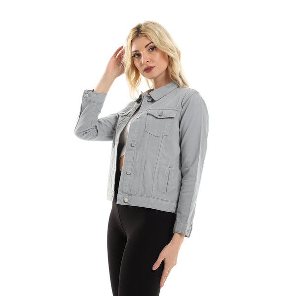 Long Sleeved Fully Buttoned Casual Jacket -Mint Green