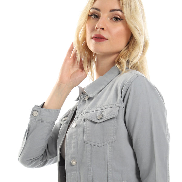 Long Sleeved Fully Buttoned Casual Jacket -Mint Green