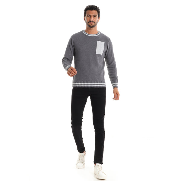 Knitted_Slip_On_Pullover_With_Elasticated_Hem_-_Dark_Grey_&_Grey
