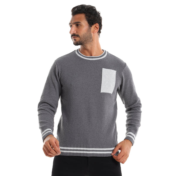 Knitted_Slip_On_Pullover_With_Elasticated_Hem_-_Dark_Grey_&_Grey