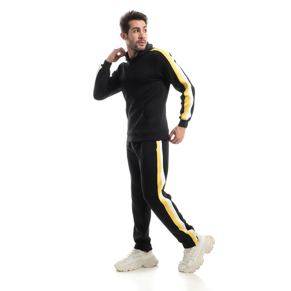 Plain Practical Winter Tracksuit - Black