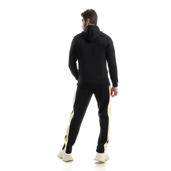 Plain Practical Winter Tracksuit - Black
