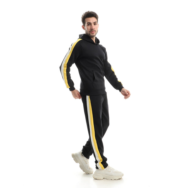 Plain Practical Winter Tracksuit - Black