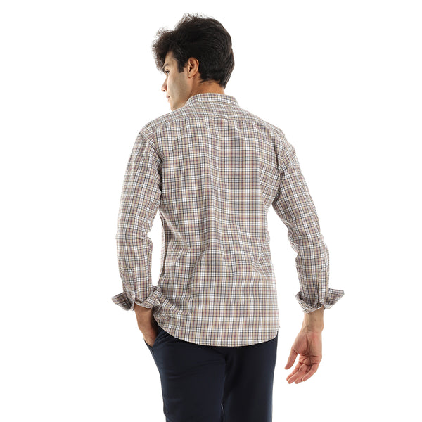 Beige Buttoned Everyday Shirt with Long Sleeves