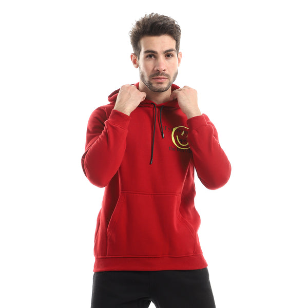 side_printing_kangaroo_pocket_hoodie_-_burgundy