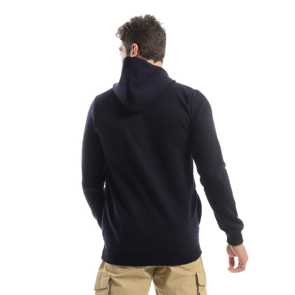 Front Printing Slip On Hoodie - Navy Blue