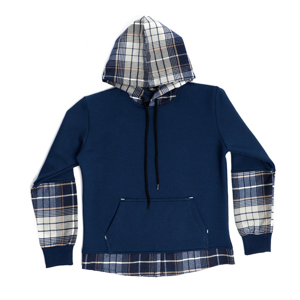 Heather Dark Grey Boys Comfy Hoodie - Navy Blue