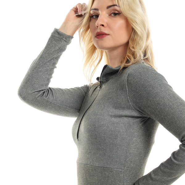 heather_print_midi_dress_with_flattering_fit_design_-_olive_green
