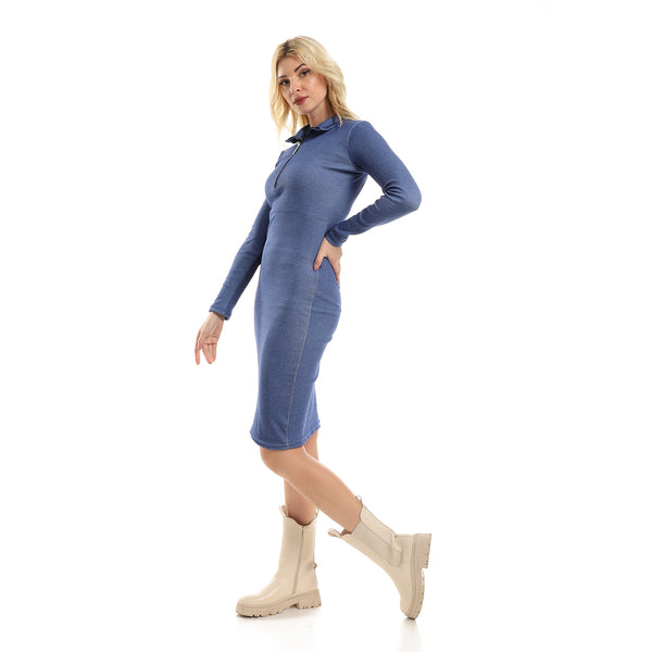 heather_blue_fitted_midi_dress_with_zipped_band_neck