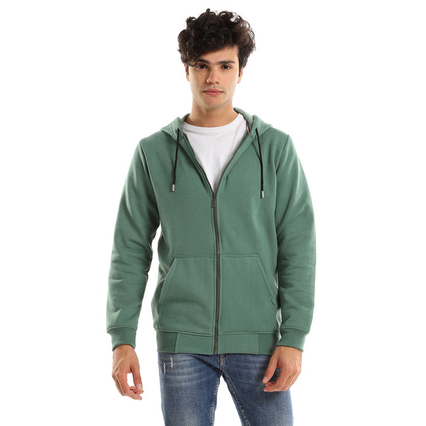 hooded_long_sleeves_plain_side_pockets_sweatshirt_-_green