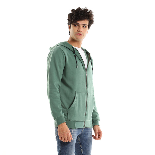 hooded_long_sleeves_plain_side_pockets_sweatshirt_-_green
