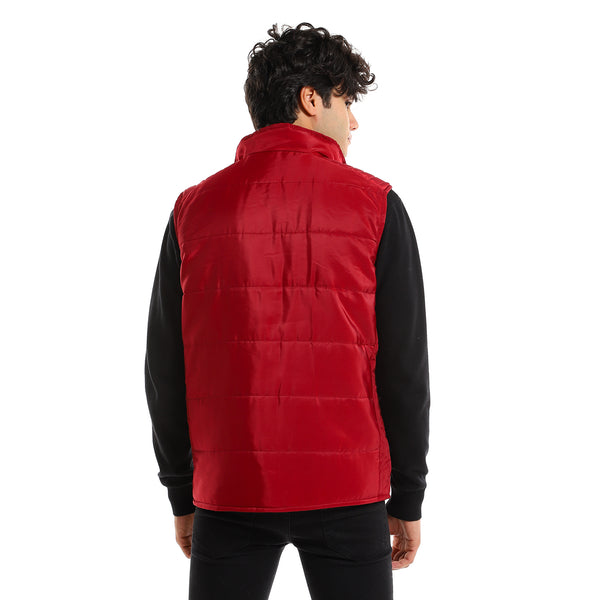 plain_burgundy_sleeveless_zip_through_neck_vest
