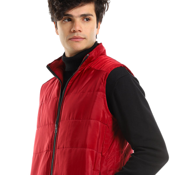 plain_burgundy_sleeveless_zip_through_neck_vest