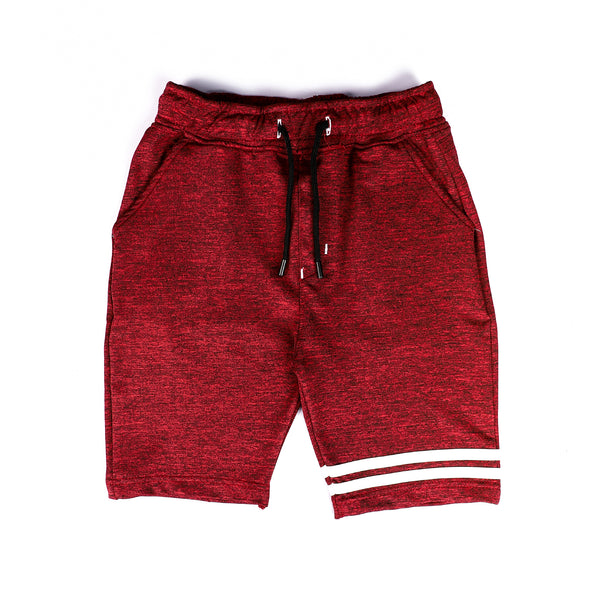 Knee_Length_Heather_Red_&_White_Cotton_Shorts_-_Dark_Red