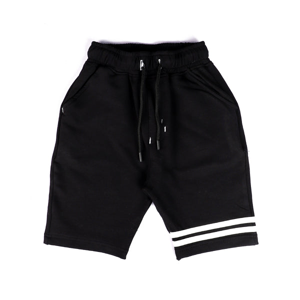 Side_Pockets_Adjustable_Drawstring_Black_&_White_Shorts_-_Black