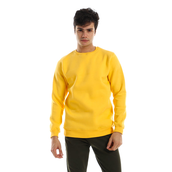 Slip_On_Round_Neck__Cotton_Sweatshirt_-_Mustard
