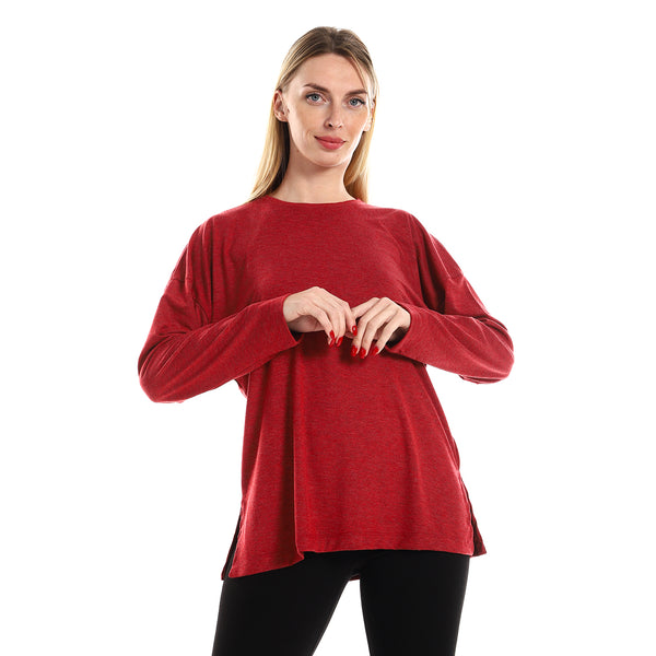 Long_Sleeves_Practical_Round_Neck_Tee_-_Heather_Red