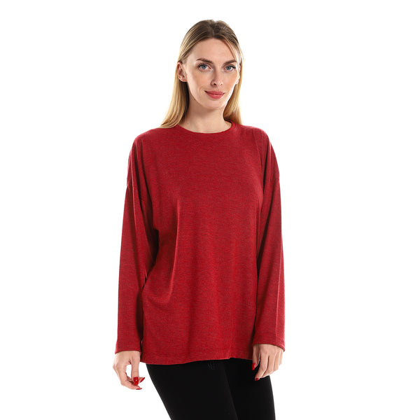 Long_Sleeves_Practical_Round_Neck_Tee_-_Heather_Red
