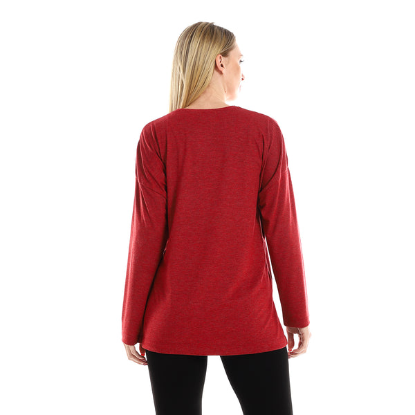 Long_Sleeves_Practical_Round_Neck_Tee_-_Heather_Red