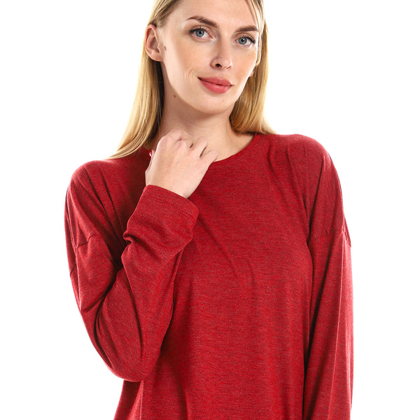 Long_Sleeves_Practical_Round_Neck_Tee_-_Heather_Red