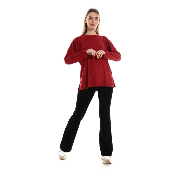 Long_Sleeves_Practical_Round_Neck_Tee_-_Heather_Red