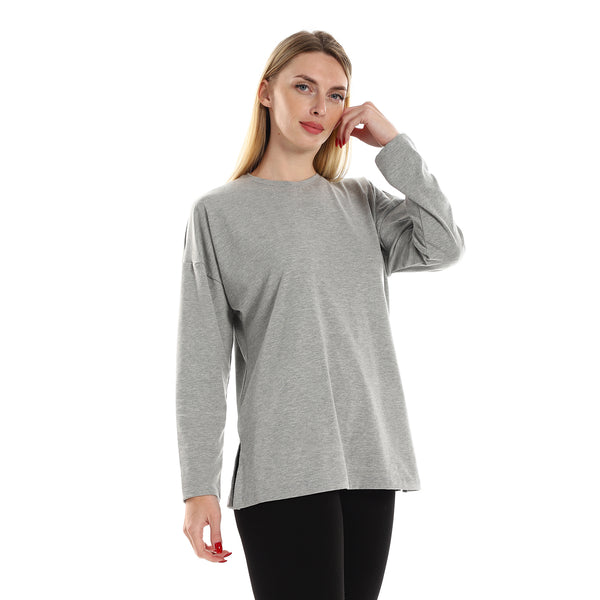 Hips_Length_Long_Sleeves_Tee_With_Side_Slits_-_Heather_Grey_