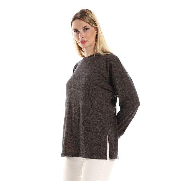 Round_Neck_Side_Slits_Cotton_Tee_-_Heather_Black