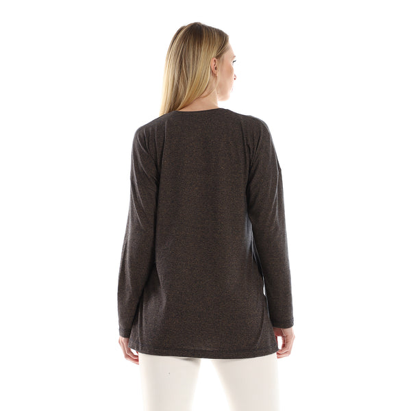 Round_Neck_Side_Slits_Cotton_Tee_-_Heather_Black