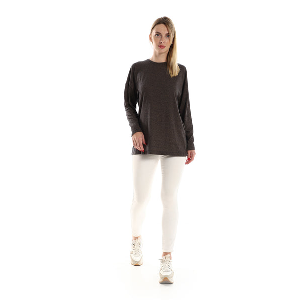 Round_Neck_Side_Slits_Cotton_Tee_-_Heather_Black
