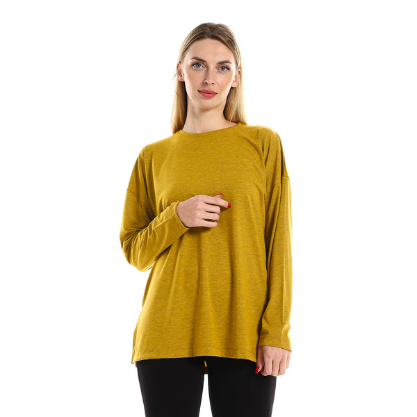 Long_Sleeves_Tee_With_Side_Slits_-__Heather_Mustard