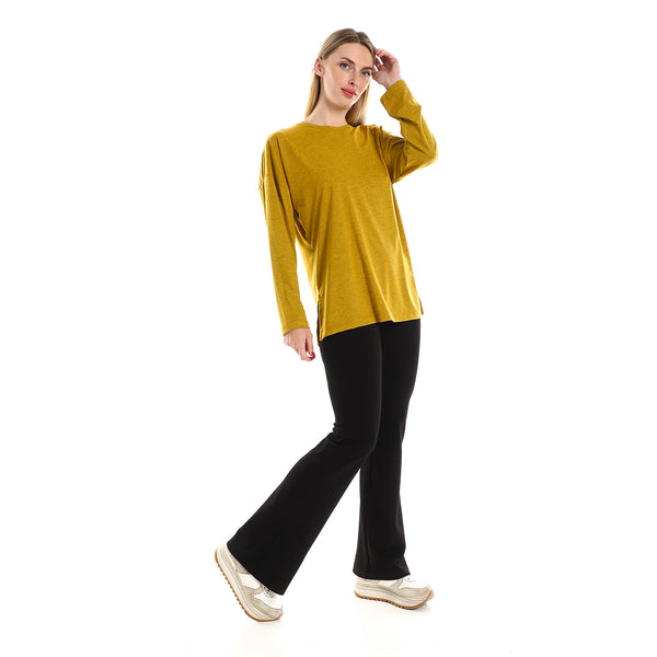 Long_Sleeves_Tee_With_Side_Slits_-__Heather_Mustard