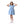 Load image into Gallery viewer, Girls Half Buttons Short Sleeves Dress - Light Blue
