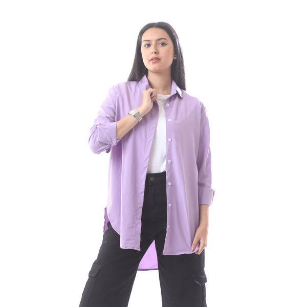 Casual_Plain_Button_Down_Shirt_With_Turn_Down_Collar_-_Lilac