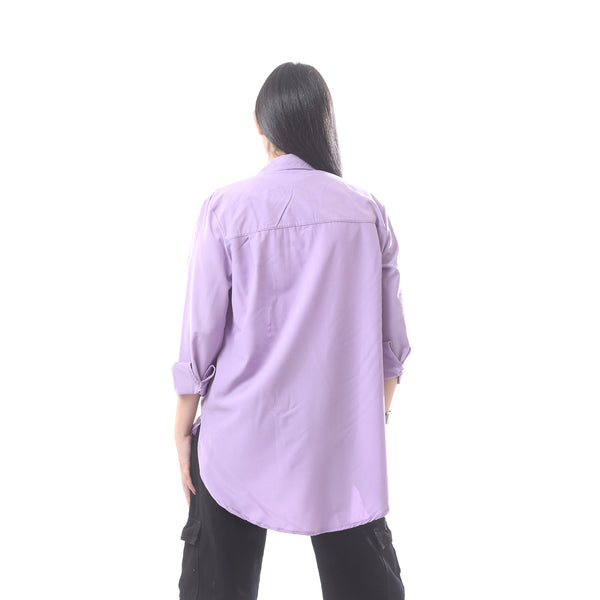 Casual_Plain_Button_Down_Shirt_With_Turn_Down_Collar_-_Lilac