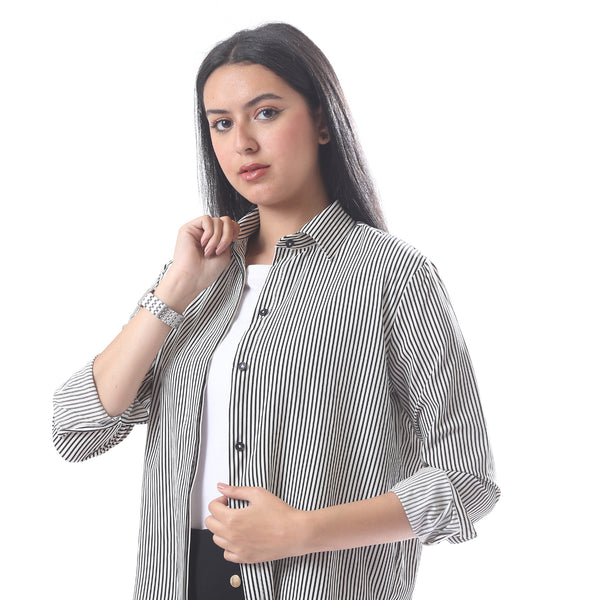 Casual_Striped_Button_Down_Long_Sleeves_Shirt_-_White_&_Black