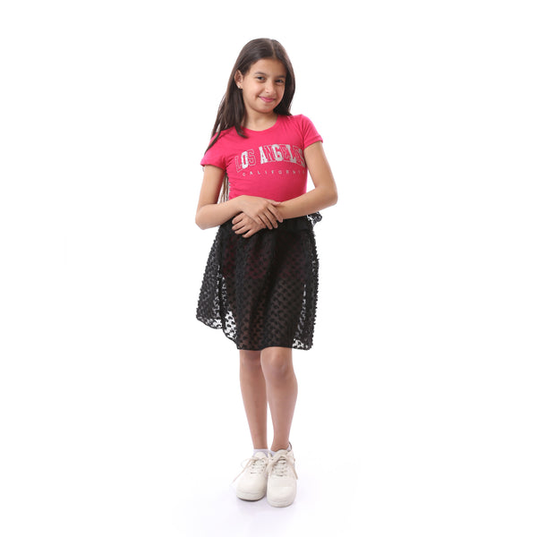 girls_bi-tone_dress_with_chiffon_accent_-_dark_pink_-_black_