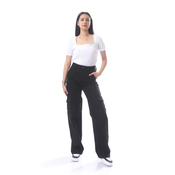 Square_Neck_Casual_Ribbed_Top_With_Short_Sleeves_-_White
