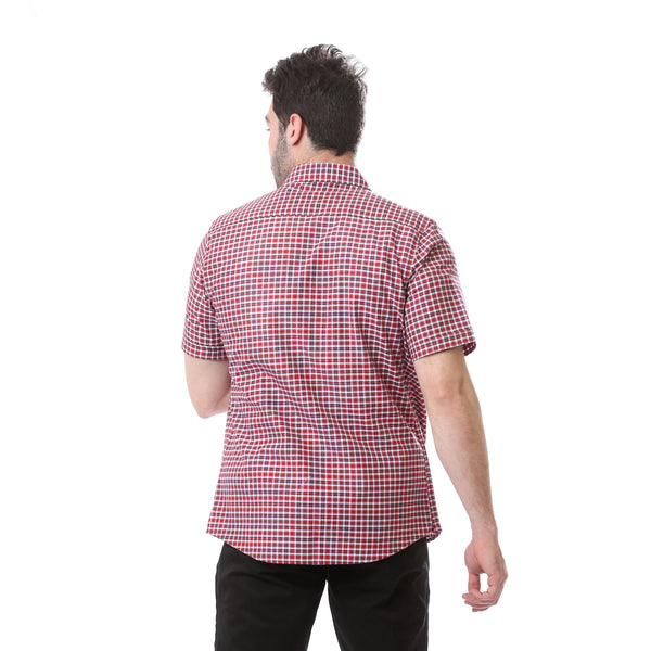 plaids_short_sleeves_summer_shirt_-_red_-_navy_blue