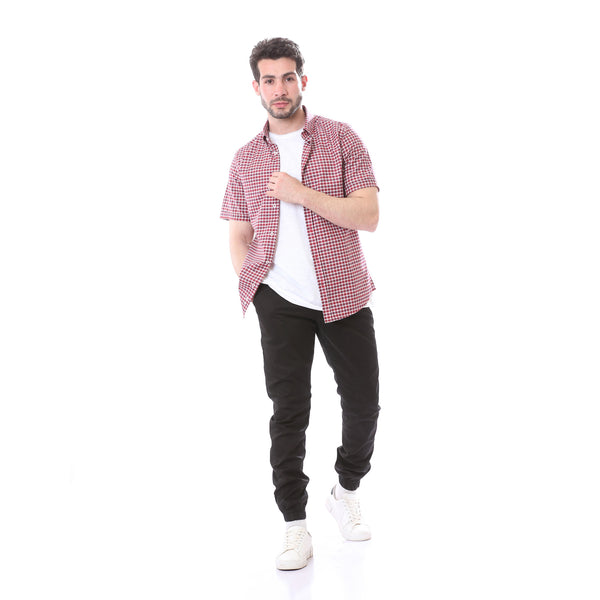 plaids_short_sleeves_summer_shirt_-_red_-_navy_blue